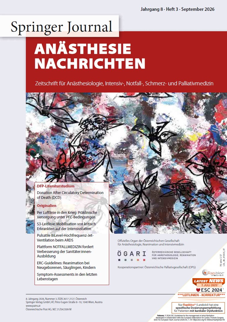 Cover Anästhesie Nachrichten 3/26