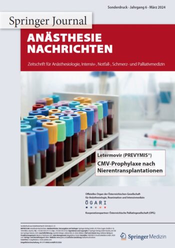 Cover Sonderdruck Anästhesie Nachrichten 1/24