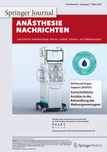 Cover AN Sonderdruck "Fortschrittliche Ansätze in der Behandlung des Mehrorganversagens"