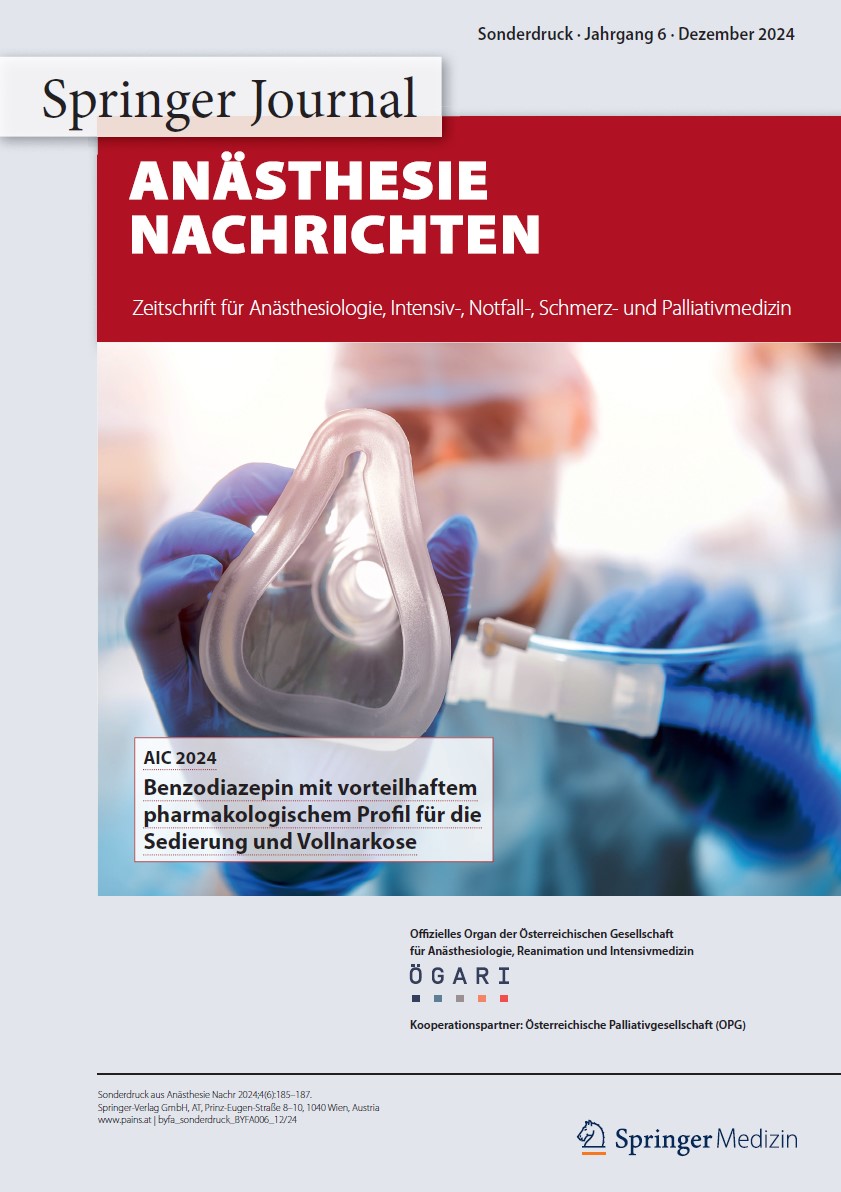 Cover Sonderdruck Anästhesie Nachrichten zu AIC 2024