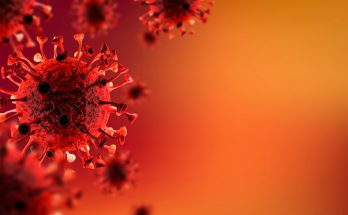 Coronavirus, Virus Outbreak background, Microbiology And Virology Concept, 3D Rendering